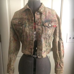 80s Paint Splattered Jean Jacket